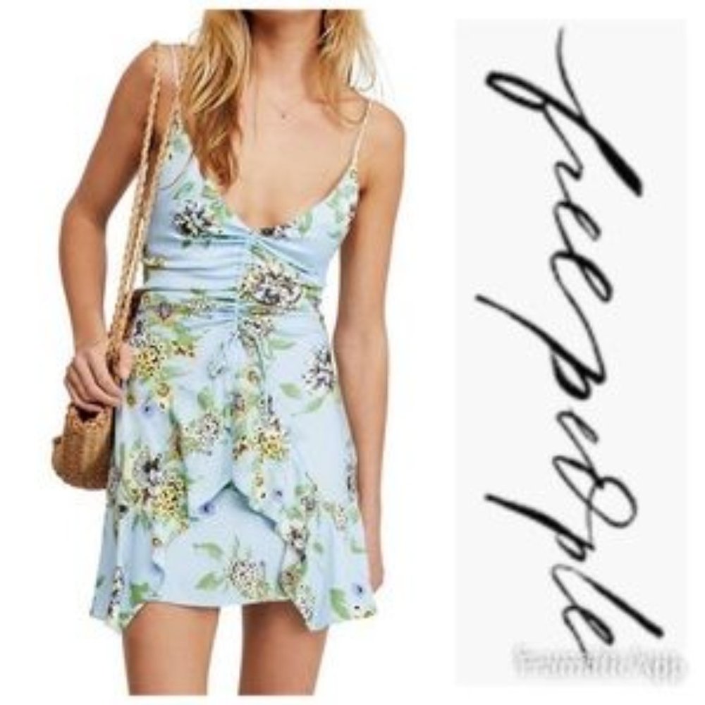 Free People boho-chic floral dress Sz L